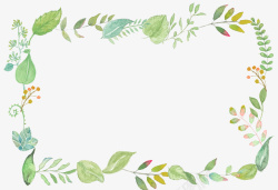 水彩风植物仙人掌小清新水彩花环边框系列高清图片