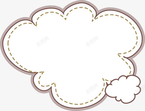 云朵边框png免抠素材_新图网 https://ixintu.com AI 云朵 卡通 手绘 曲线 白云 线条 边框