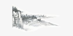 山峦黑白素材黑白山峦中国风简约高清图片