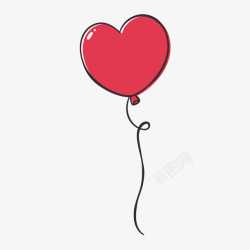 红色的爱心气球矢量图素材