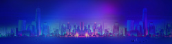 蓝色星空图标城市夜景紫色背景高清图片