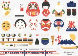 日本面具日本面具动铁寿司等高清图片