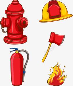 安全消防栓手绘消防安全高清图片
