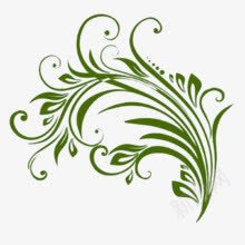 绿色花纹植物手绘png免抠素材_新图网 https://ixintu.com 手绘 植物 绿色 花纹