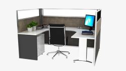 灰色桌办公室桌椅高清图片
