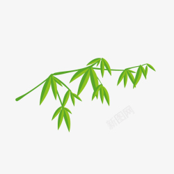 竹林卡通绿色竹叶简图高清图片