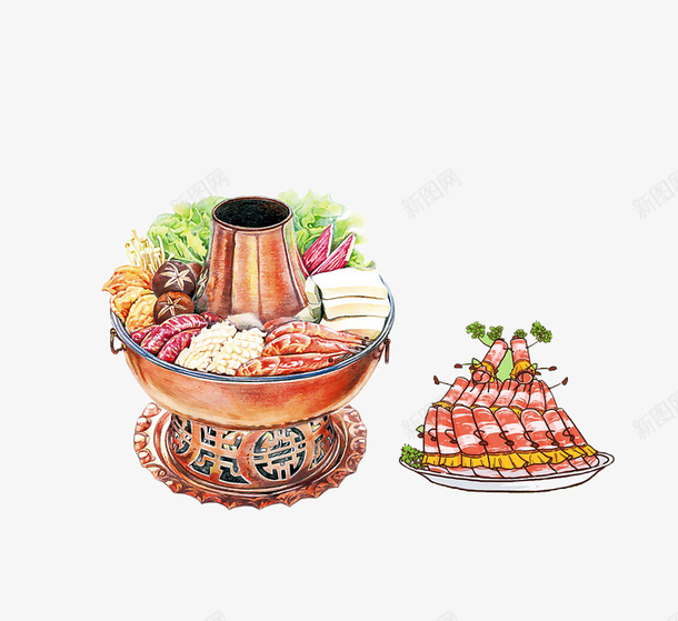 美食餐饮火锅美食psd免抠素材_新图网 https://ixintu.com 涮羊肉 火锅 羊肉 美食 食物PNG 麻辣火锅