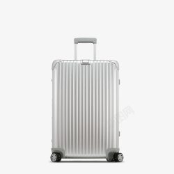 银色质感拉杆行李箱素材