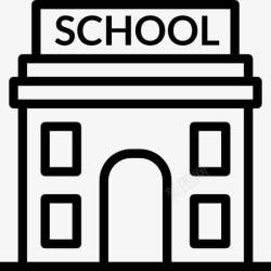 传统建筑与城市学校图标高清图片
