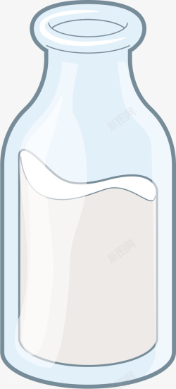 矢量玻璃瓶透明色牛奶瓶矢量图高清图片