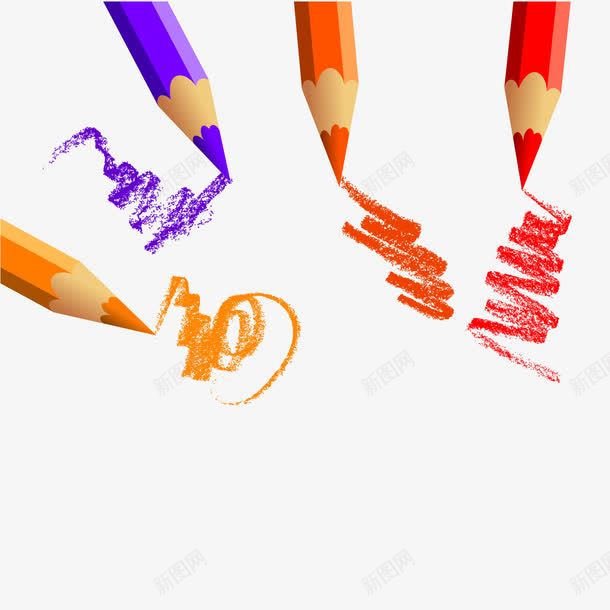 彩色铅笔png免抠素材_新图网 https://ixintu.com 卡通手绘 彩色 画画 画笔 美术用笔 铅笔