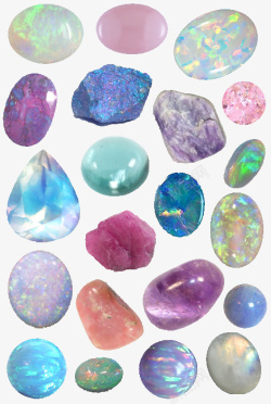 水晶石头多个五彩的宝石高清图片