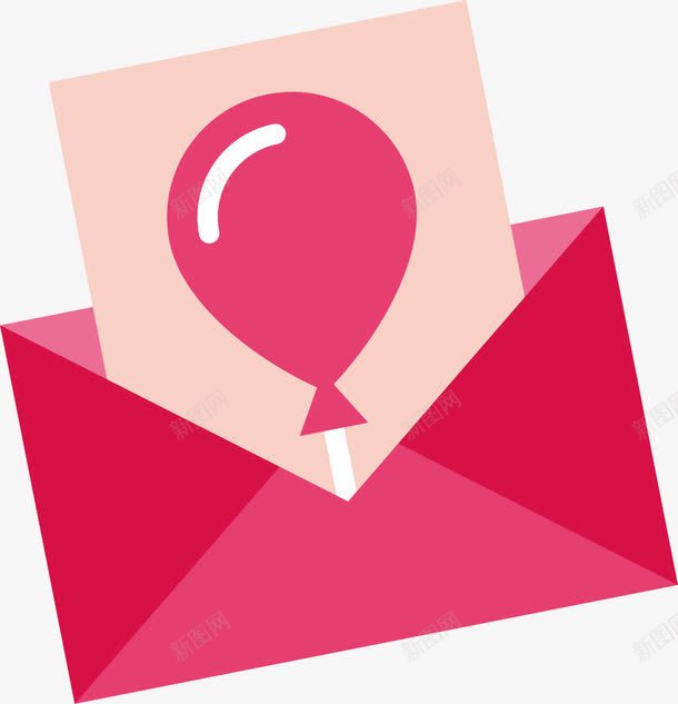 红色气球信件png免抠素材_新图网 https://ixintu.com 信封 卡通手绘 对话框 水彩画 红气球 装饰图案 邮件