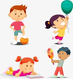 放气球的人们儿童休闲时光矢量图高清图片