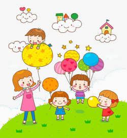 孩子和气球素材