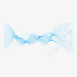 蓝色波点科技曲线线条高清图片