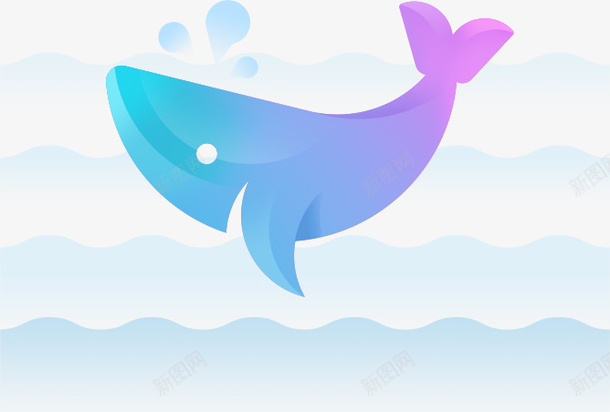 时尚立体鲸鱼装饰图案图标png_新图网 https://ixintu.com logo 动物 动物立体 渐变鲸鱼动物 装饰 装饰图案 飞天鲸鱼 鲸鱼