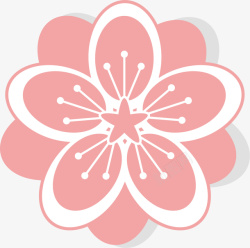 单个免扣水彩粉色樱花矢量图高清图片