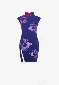 花纹连衣裙手绘旗袍高清图片
