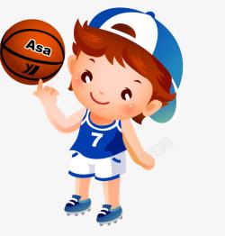 篮球人物油画卡通打男孩的男孩高清图片