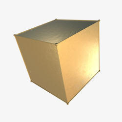 金色方体立体几何素材
