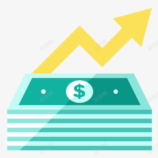 财富增长png免抠素材_新图网 https://ixintu.com 增长 箭头 财富