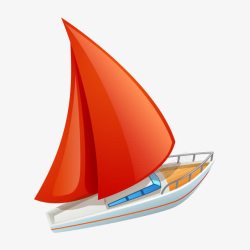 轮船帆船小船夏天元素海滩元素高清图片