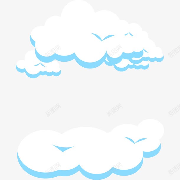 扁平化白色云朵样式png免抠素材_新图网 https://ixintu.com 云 云朵 天空 白色 蓝天