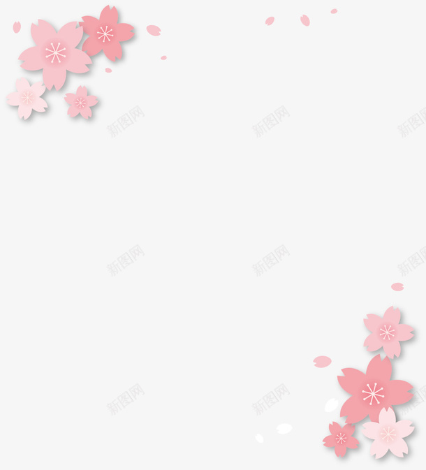 粉色春季花朵框架png免抠素材_新图网 https://ixintu.com 春天 春季 春日 粉色花朵 自然 花朵框架 鲜花
