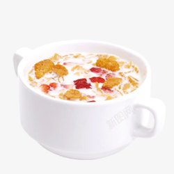 早餐杯子一碗燕麦牛奶高清图片