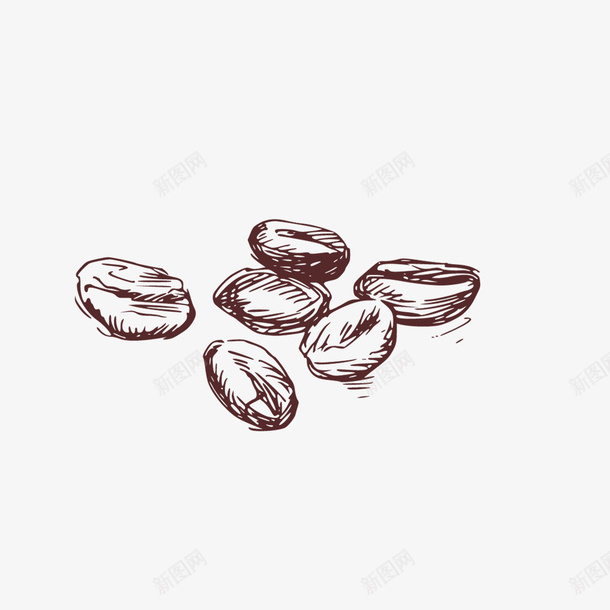 素描咖啡豆png免抠素材_新图网 https://ixintu.com 一堆 咖啡豆 手绘 简图 简笔咖啡豆 素描 线条 黑色的