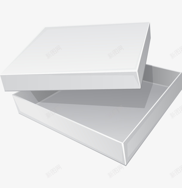 空白盒子贴图模板png免抠素材_新图网 https://ixintu.com 反光的盒子 白色 盒子 礼盒 空白模板