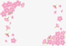 贺卡鲜花边框粉色美丽春季花朵框架高清图片