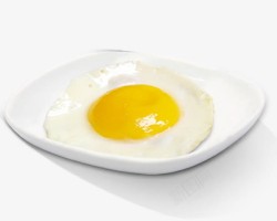 一个黄色的碗盘中的煎蛋高清图片