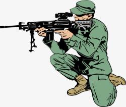 特种兵部队卡通手绘狙击手高清图片