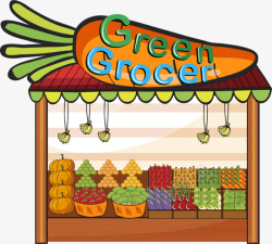 grocer蔬菜水果商小店铺高清图片