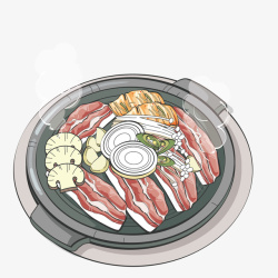 烧菜一份美味的韩式烧烤矢量图高清图片
