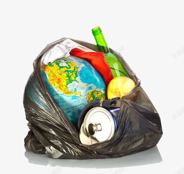 美丽的地球与垃圾袋png免抠素材_新图网 https://ixintu.com 保护地球 创意 地球仪 垃圾袋 废纸 抽象 特写 环保 环保宣传 环境保护 环境污染