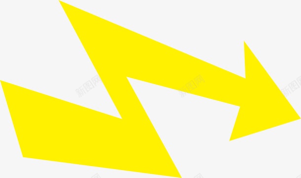 黄色向右闪电箭头图标png_新图网 https://ixintu.com 向右箭头 打雷效果 矢量png 闪电 闪电箭头 黄色箭头