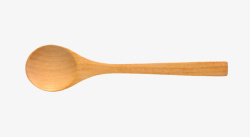 进食工具棕色的长柄木汤勺实物高清图片