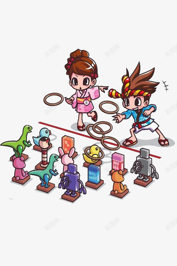 玩转庙会彩色卡通套圈圈png免抠素材_新图网 https://ixintu.com 卡通 套圈圈 好玩 嬉戏 庙会 游玩 童趣 美食庙会 节日 逛庙会 陪伴 陪伴关怀