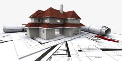 CAD图纸与房子模型图纸与建筑模型高清图片