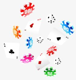 卡通赌场素材扑克筹码高清图片