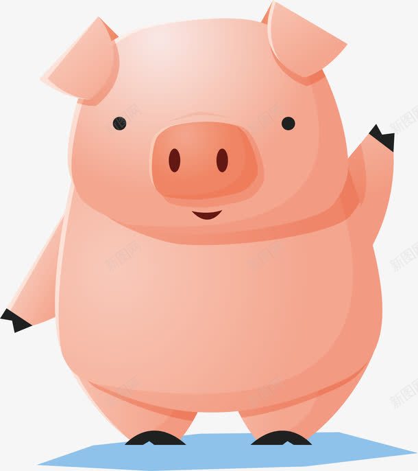 卡通动物小猪png免抠素材_新图网 https://ixintu.com 卡通动物 卡通小猪 猪腿肉 粉红色 粗壮大腿 黑猪蹄