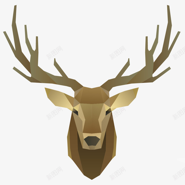 麋鹿头像png免抠素材_新图网 https://ixintu.com 一头 动物 卡通 头像 手绘 棕色 鹿角 麋鹿 麋鹿挂件
