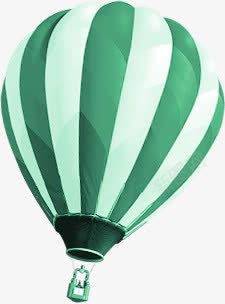 手绘绿色条纹热气球卡通png免抠素材_新图网 https://ixintu.com 卡通 条纹 热气球 绿色