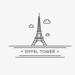 创意铁塔埃菲尔铁塔手绘图高清图片