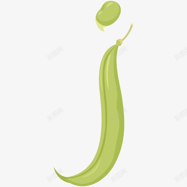 卡通蔬菜水果字母Jpng免抠素材_新图网 https://ixintu.com 卡通字母 字母H 绿色 蔬菜字母 豌豆荚