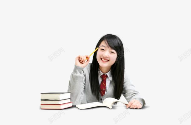 可爱长发清纯女学生png免抠素材_新图网 https://ixintu.com 可爱 学生 清纯 长发