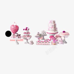 粉色桌台甜品蛋糕高清图片